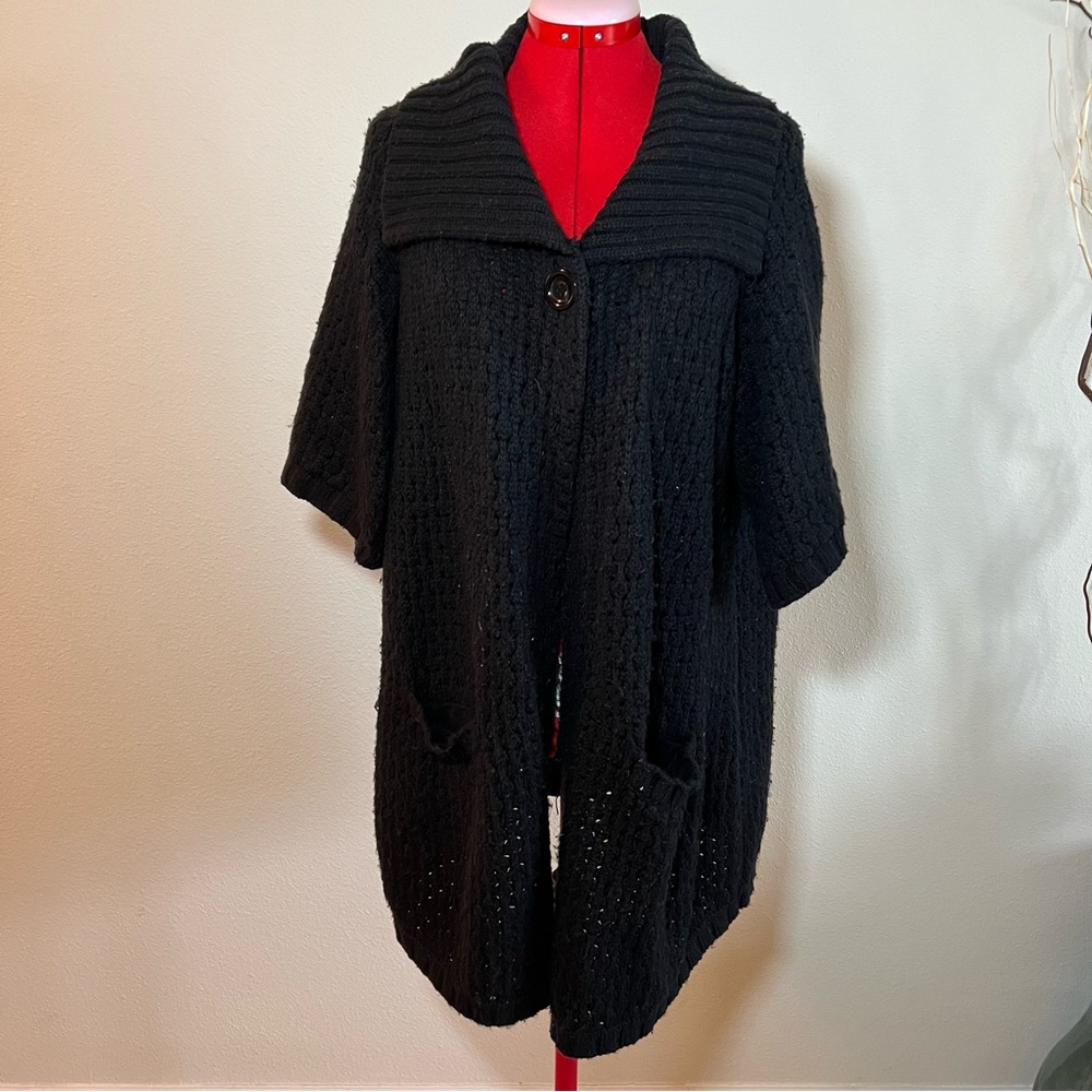 Women’s Black Cardigan Half Sleeves Size Medium